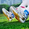 Zapatos de Fútbol para Niños Velcro Clavo Zapatilla Juego Roto Tacos Cortos Profesionales Zapatos de Entrenamiento para Césped para Niños y Niñas Estudiantes