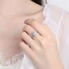Anillo de Flor de Fugui con Pistilo de Moissanita Imitación de Explosiones Vivas para Mujer, Anillo de Dedo de Boca Viva de Flor de Lujo de Gama Alta de 1 quilate