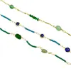 Cadena de cristal con ojo de diablo de piedra natural transfronteriza, chapada en cobre que conserva el color, cadena hecha a mano DIY para pendientes, pulseras, collares y otras joyas