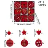 Bola de Navidad Hueca Aterciopelada de 6 cm Adorno Colgante Adorno para Escena Decoración de Árbol de Navidad Set de Bolas Caja Venta al por Mayor