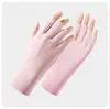 Guantes de Seda de Hielo de Medio Dedo con Protección Solar Ligeros Transpirables para Ciclismo Deportes Manicura Recolección de Té Estilo Universal Protección Solar Guantes Largos para Mujer