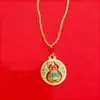Pingente de Paz Jambhala Amarelo Bússola das Oito Tesouros Chaveiro para Atrair Riqueza e Prosperidade Estilo Colar Corrente de Suéter Pingentes Adornos Charms