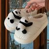 Pantuflas de Algodón Casuales Sencillas Estilo Hogareño con Forro Polar, Nuevo Modelo de Invierno, Cómodos Zapatos de Casa de Pareja Panda