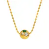 Collar colgante de circonita ovalada geométrica de color estilo europeo y americano para mujer, joyería de acero de titanio que no se decolora, venta al por mayor