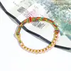 Pulsera tejida a mano de Xizang con Nudo de Flor de Melocotón de la Fortuna de Cinco Vías, Cuerda Multicolor Estilo Étnico, Pulsera de Cuerda Roja de la Montaña Wutai