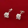 Explosiones joyería de comercio exterior galvanizado plata incrustada pendientes de 5 mm joyería de moda para niña ventas directas de fábrica al por mayor
