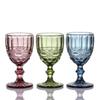 Cálice de vidro de cor primária estilo europeu retrô produtos de vidro em relevo taça de vinho tinto