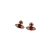 Pendientes de Aro Saturno con Circonita Microincrustada para Mujer, Pendientes Versátiles de Moda Retro de Alto Valor, Pendientes de Lujo Ligero de Nicho de Gama Alta