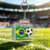 Nuevo producto transfronterizo: Llavero del Mundial de EE. UU., Canadá y México, Goles de Equipo de Fútbol Temática de Llamas, Souvenirs Acrílicos para Aficionados