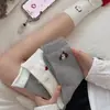 Meias Fofas de Cachorrinho Desenho Animado para Mulheres, Meias Brancas de Cano Médio, Primavera e Outono, em Formato de Coração, Estilo Trendy Ins, Estilo Japonês, Meias Longas Cinza de Veludo