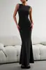 Vestido Feminino 2026 Estilo Retrô Suave Europeu e Americano Cruzamento de Fronteira 2025 Novo Vestido Feminino Vestido Longo Suave Sem Mangas Roupa Feminina