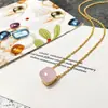 [10] viento de palacio cálida primavera y verano color caramelo corte irregular cristal coreano simple estilo gema collar clavícula