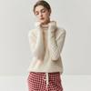 Suéter de Punto con Borde Enrollado para Otoño e Invierno Color Sólido Adelgazante Camisa Base de Punto Nueva Ajustada de Cachemira Cuello Alto para Mujer