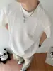 Camiseta Casual de Manga Corta de Color Sólido, Corte Holgado y Tela Pesada para Hombre, Verano 2025, Caída Suelta, Anti-Arrugas, Cuello Redondo
