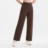 Pantalones de Yoga Otoño Invierno Ropa Deportiva para Mujer Pierna Recta Pierna Ancha Sueltos para Correr Casual Abrigo Cintura Alta Entrenamiento Pantalones Largos Bolsillos