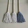 Esfregão de restaurante antigo, esfregão comum, esfregão de água, venda direta, cabo de madeira, vara de madeira para sala de aula, cabeça redonda, fio de algodão, madeira.