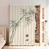 Persiana de Bambu Chinesa Tipo Colante em Trilho Deslizante Cortina para Armário Guarda-Roupa Cortina à Prova de Poeira Armário sem Porta Sapateira Cortina Cover Feia Fixa