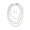 Collar de Perlas de Múltiples Capas Cruzadas Europeo y Americano Cadena para Clavícula Estilo Francés Elegante Collar con Sentido de Diseño de Nicho para Mujeres Venta al por Mayor