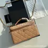 Bolsa para Lonchera de Verano 2026 Nuevo Estilo Rombo Caviar Bolso de Hombro Versátil con Cadena de Cuero Genuino Bolso Cruzado de Diseño de Nicho