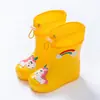 Botas de Chuva Infantis, Botas de Chuva Impermeáveis para Meninos, Botas de Água Leves Antiderrapantes para Meninas, Sapatos Aquáticos para Crianças de 2 a 10 Anos