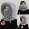 Gorro de Invierno Cuello Bufanda Integrado Máscara a Prueba de Viento Gorro Protección contra el Frío Calidez Gorro Lei Feng Felpa Ciclismo Protección para los Oídos Gorro Envolvente para la Cabeza