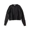 Suéter rasgado lavado estilo europeu e americano para mulheres 2023 outono e inverno Novo suéter pullover de manga comprida estilo preguiçoso solto