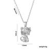 Colar de gatinho fofo com microincrustação de diamante aço titânio para meninas não desbota moda coreana versátil pequeno fresh