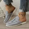 Chinelos 2025 Primavera Novo Feminino Baotou Meio Chinelo Para Usar Fora Mule Sapato Preguiçoso Meio Chinelo Casual