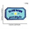 Energia Positiva Frase Curta em Inglês Patch de Tecido Patch Bordado Azul Patch Emblema para Passar Decoração Bordada Acessórios para Roupas e Malas