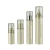 15ml 30ml 50ml Botella de Plástico Blanco al Vacío Botella Rellenable Portátil para Viaje Botella Redonda Recta para Tónico Botella para Loción Solar