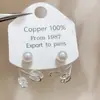 Brincos de Tulipa de Pérola Elegantes e de Luxo, Modernos Design Francês para Senhoras, Brincos de Cristal Elegantes e Doces, Brincos