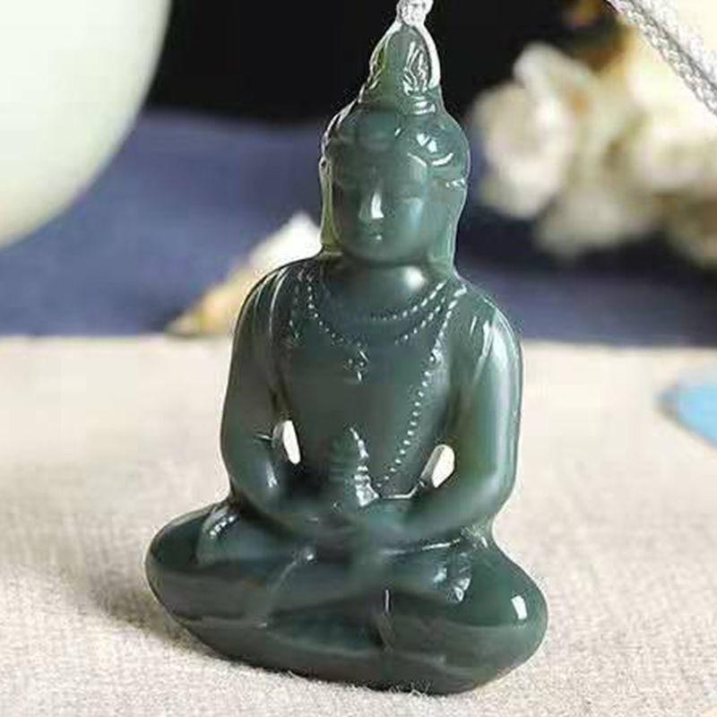 智贝主图_3一元拍卖天然和田玉塔青宝塔观音吊坠男款立体镂空