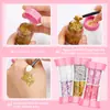 Polvo Brillante Transfronterizo Lentejuelas Gel Brillo de Estrella Sirena Pincel de Gel Sombra de Ojos de 2 Colores Set de Maquillaje Facial Corporal