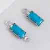 Acero Inoxidable 304 Vidrio de Colores Colgante Rectangular Accesorios para Joyería Hecha a Mano DIY Accesorios para Collares Pulseras