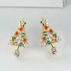 Brincos de Árvore de Natal Exquisitos e Compactos Cao Shi para Mulheres Estrela Colorida Joias Exquisitas Modelo de Venda Quente de Natal Xiaohongshu