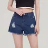 Shorts de Mezclilla Talla Grande para Mujer Shorts de Cintura Alta Pantalones de Cuatro Estaciones para Niñas Adelgazantes Sueltos de Línea A Rasgados Ins Pantalones Cortos Calientes Shorts
