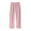 Calça de Pijama Feminina para Outono e Inverno, Forrada com Fleece e Espessada, Fleece de Coral, Pelúcia Longa, Pode Ser Usada Fora, Calça de Loungewear Cor Sólida, Calça Casual para Caminhada