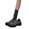 Versión de Piel de Oveja ~ Zapatos Mary Jane Retro con Velcro y Puntera Redonda para Mujer, Planos de Boca Baja con Tacón Grueso, Zapatos Deportivos Casuales de Suela Gruesa