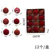 Bolas Decoración Navideña Bolas de Navidad Rojas Terciopelo Pintado 6cm Adornos Árbol de Navidad 12 pzs