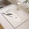 Alfombrilla Antideslizante para Encimera de Baño Estilo Nórdico Alfombrilla Absorbente para Fregar Estufa Fregadero Lodo Diatomeas Alfombrilla para Desagüe de Cocina