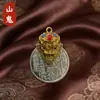 Moeda de dinheiro Shanggui, chaveiro de moeda de cinábrio com óleo vermelho, pingente antigo, pequena lembrança para áreas cênicas, pingente de moeda de cobre, atacado para vendedores de rua
