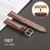 Reloj Hebilla Dorada con Correa de Piel de Vaca Genuina Puntada Sencilla Correa Unisex para Apple