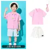 Uniforme de Animación Infantil para el 1 de Junio Conjunto de Camisa con Mangas Abullonadas Pequeñas Lindo Uniforme de Clase para la Reunión Deportiva de Primaria