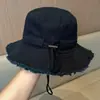 Sombrero de Pescador de Ala Ancha con Letras Metálicas Deshilachadas Estilo Coreano para Mujer, Sombrero Solar de Verano para Protección Solar en Exteriores y Senderismo para Hombre, Moderno