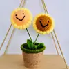 Decoraciones de Interior Tejidas a Mano Similares al Estilo Xiaohongshu, Macetas de Flores Artificiales de Hilo de Ganchillo, Adornos de Flores Artificiales