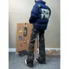 Pantalones Cargo Camuflaje Retro Americano Multibolsillo Ajustados Unisex Estilo Hip-Hop Pierna Recta Adelgazantes Acampanados Casuales