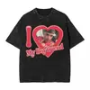 Camiseta Lavada Retro de Justin Bieber para Hombre Top de Algodón para Mujer Estilo Hip-Hop Casual