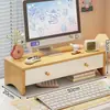 Soporte elevador para computadora de escritorio con base para pantalla, bandeja para teclado y cajón para organización de escritorio de oficina