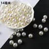 Contas Soltas de Pérola Artificial ABS Acessórios DIY Decoração Pérolas Falsas Redondas de Furo Duplo 3-40mm Pérolas de Casamento