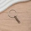 Gancho para chaveiro corrente de quatro seções anel plano galvanizado abertura gancho para chaveiro de brinquedo corrente de 4 seções fecho de chaveiro acessórios para joias DIY